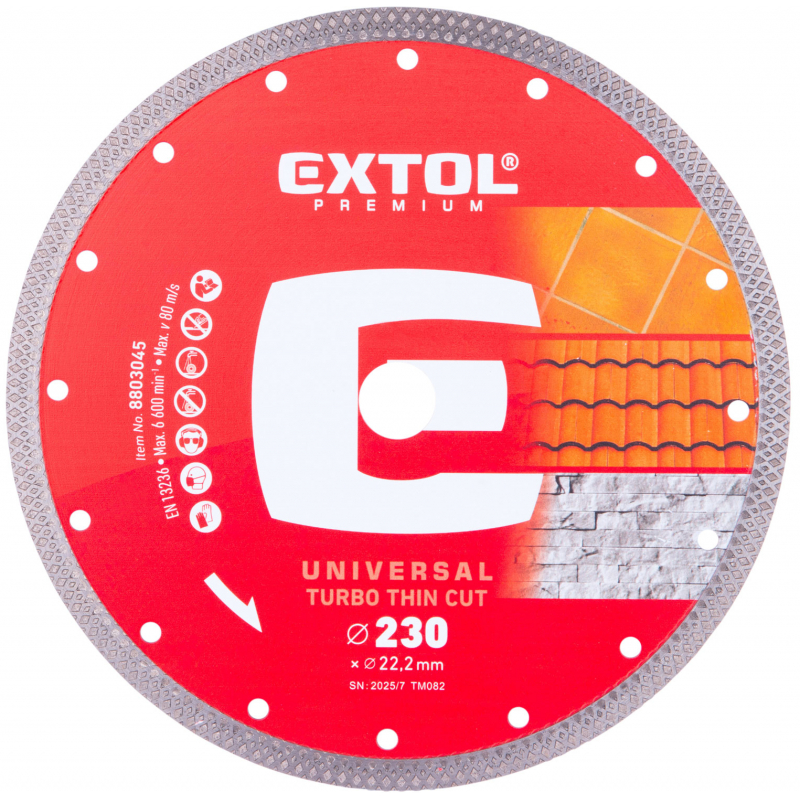 Kotouč diamant 230mm turbo Thin Cut Extol Premium