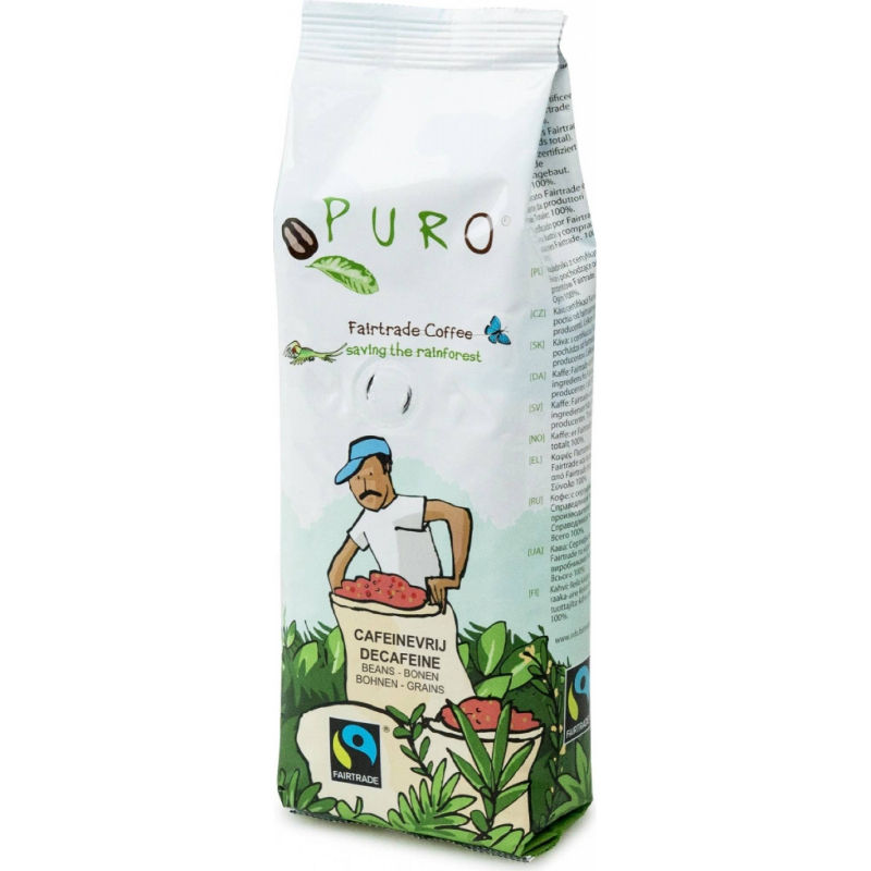 K�va PURO 100% Arabica bez kofeinu zrnkov� 250g 