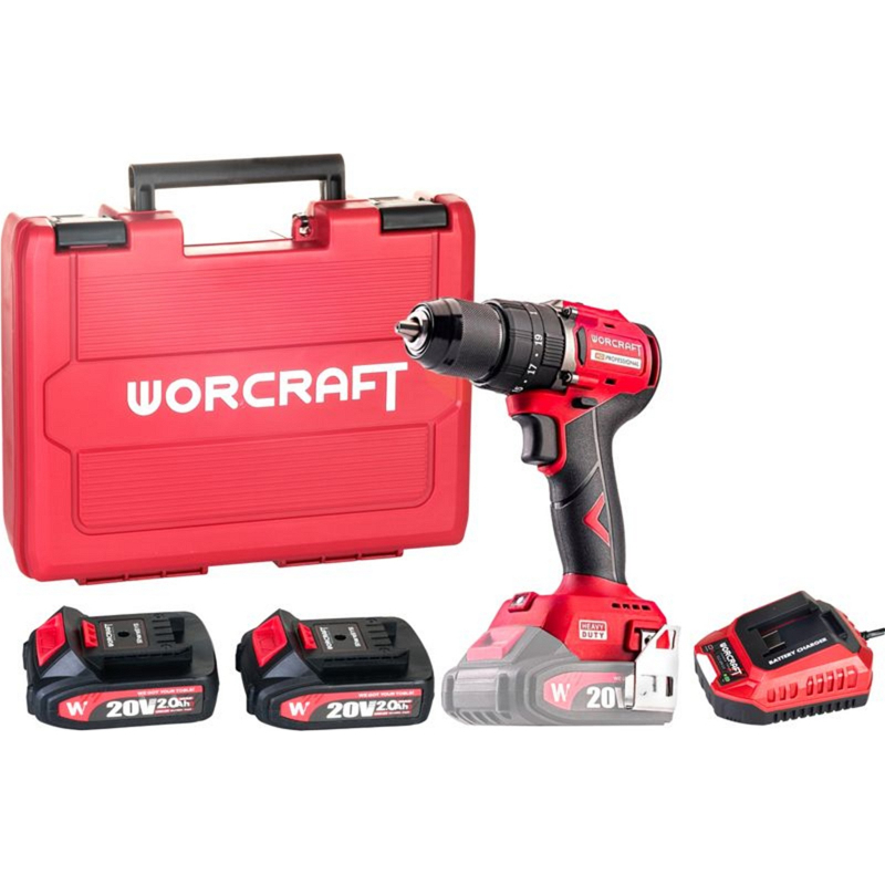 Vrtačka aku 2x2Ah bezuhl,příklep Worcraft CHD-S20LiBCM ShareSYS 20V