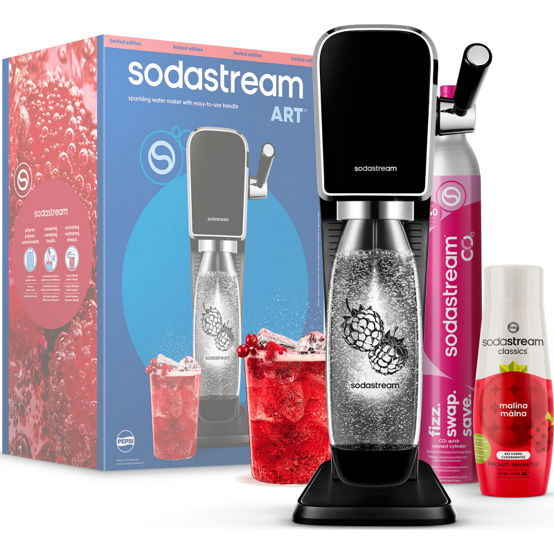 SODASTREAM výrobník sody Art Black Malina MegaPack