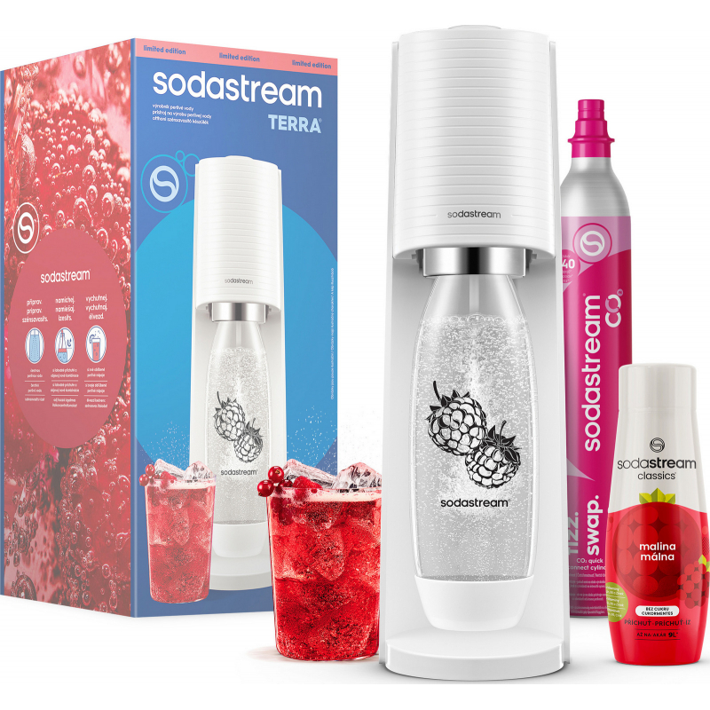 SODASTREAM výrobník sody Terra White Malina MegaPack