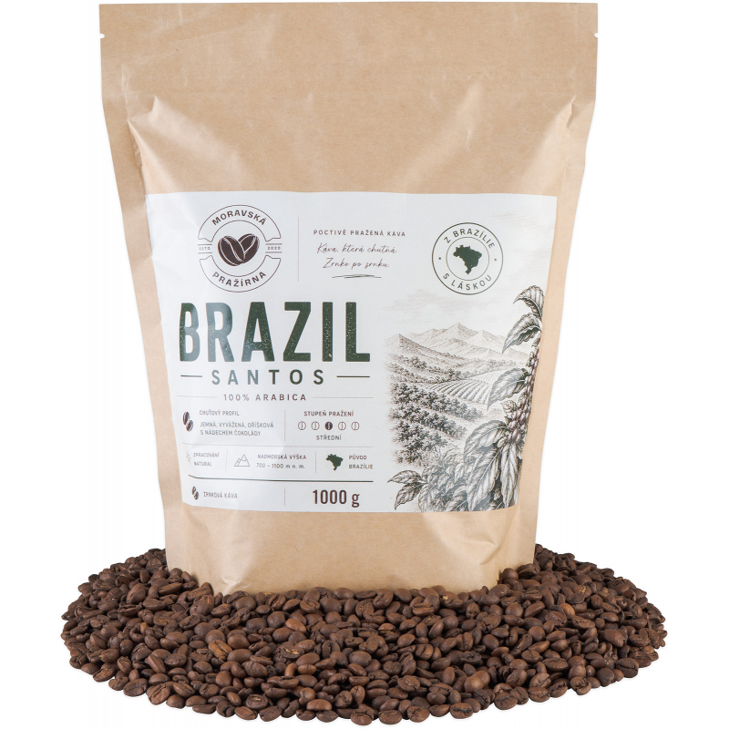 Káva BRAZIL SANTOS 100% Arabika zrnková 1kg