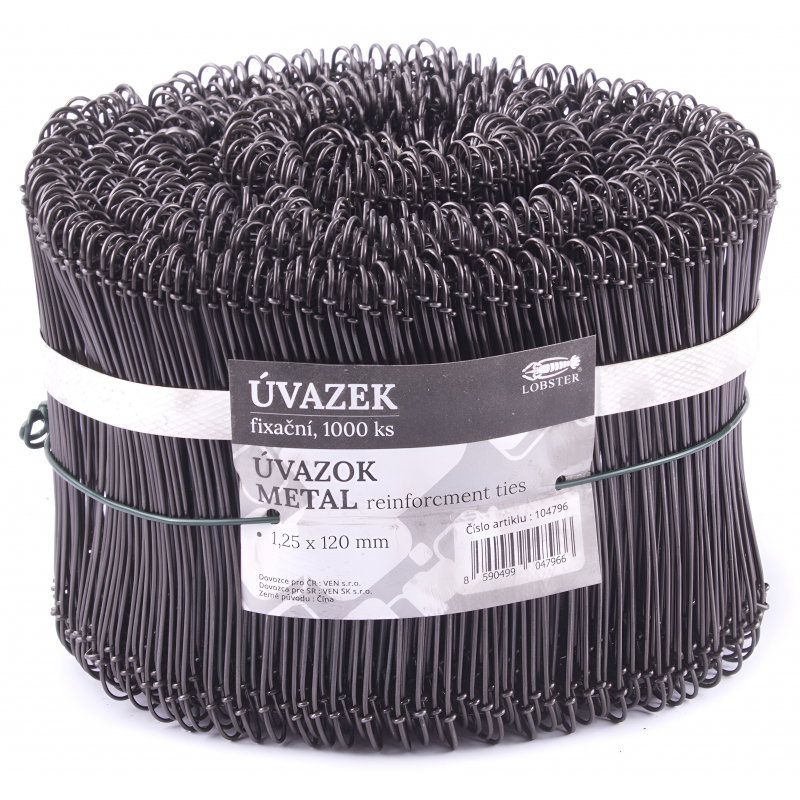 1000x armovací, pytlový úvazek Fe 1,25x120mm vázací drát