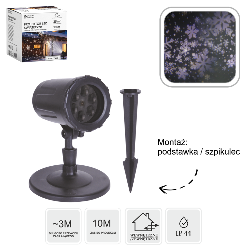 Projektor Chomik sněhové vločky