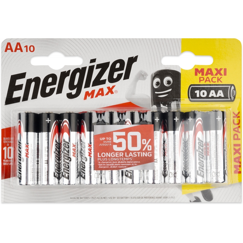 10x baterie Energizer MAX LR6 AA alkalická