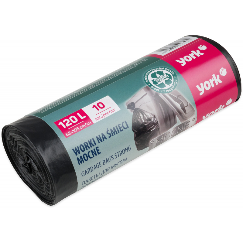 10x pytle na odpad York 120l, 70 x 105 cm, 29 µm