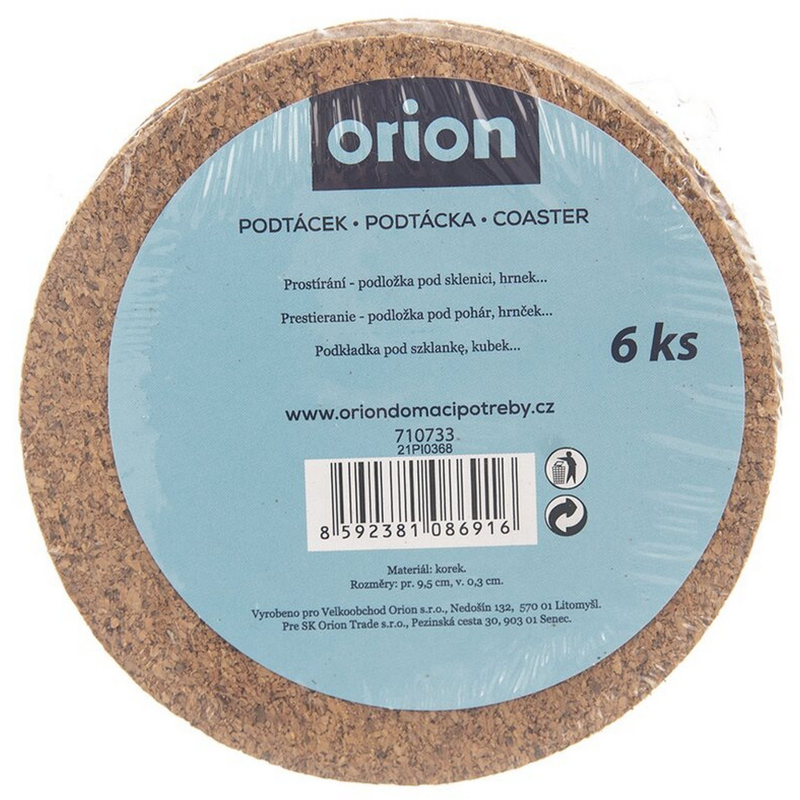6x prostírání korek 9,5cm