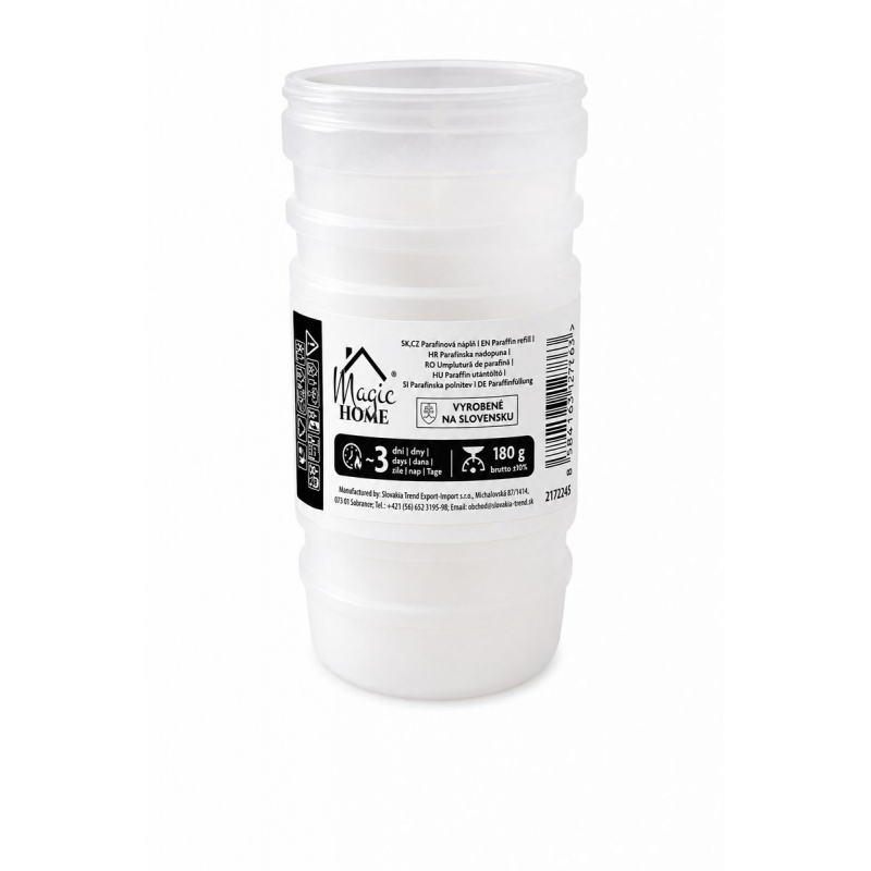 Náplň náhradní plastová do hřbitovní lampy 180g, 3 dny hoření