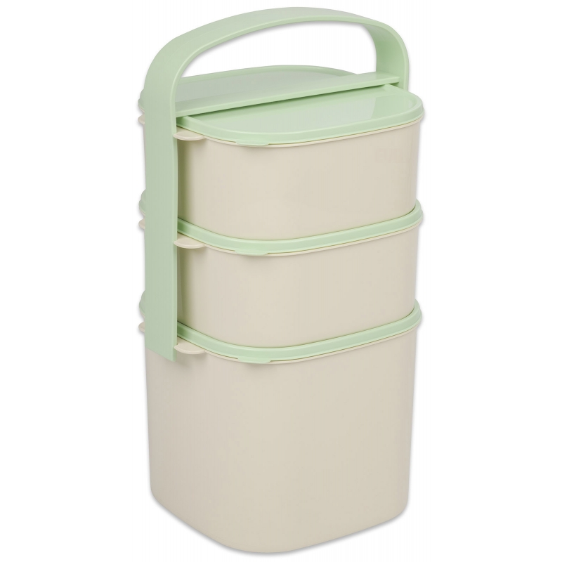 Jídlonosič plastový 3 patra, 2 x 1,15 l + 2 l, český výrobek