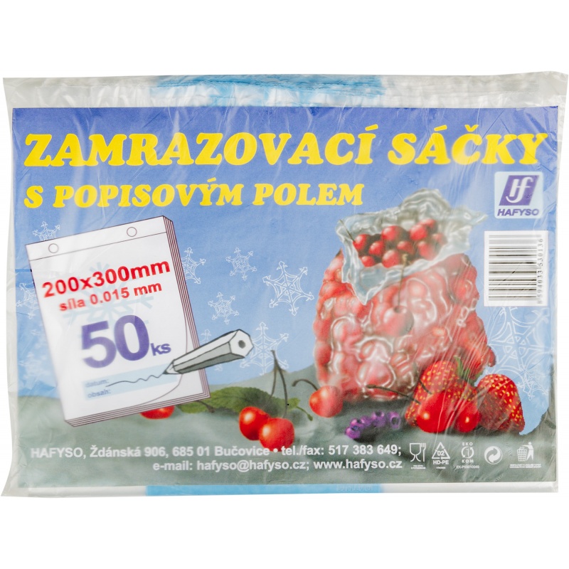 50x sáčky zamrazovací s popisem 20 x 30 cm, 15µm