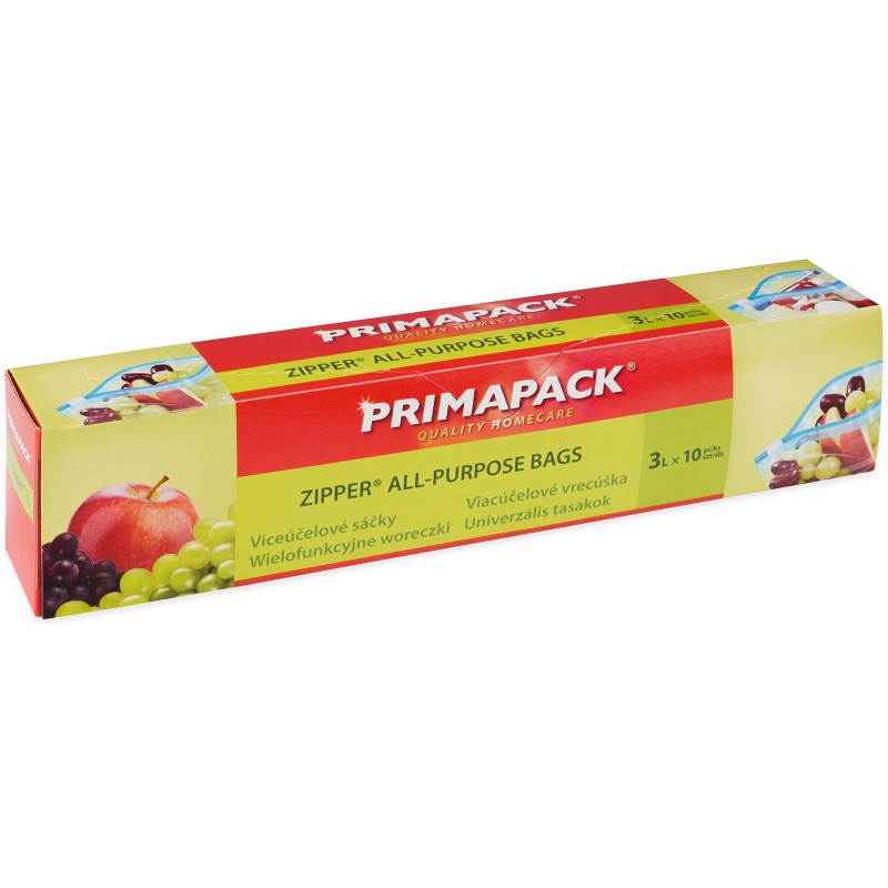 10x sáčky zipové PrimaPack Zipper® s jezdcem 3l, 68µm