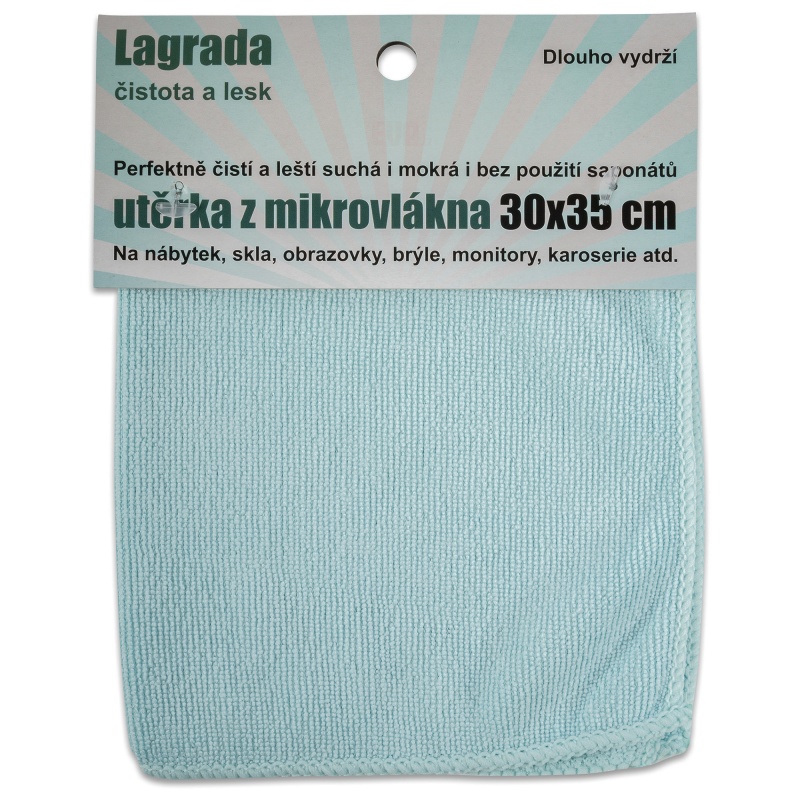 Utěrka z mikrovlákna Lagrada, tyrkysová 30x35cm - čistota a lesk