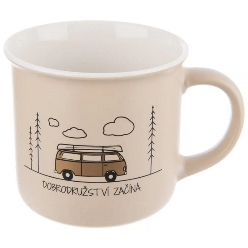 Hrnek porcelánový Cestování 0,4l béžový