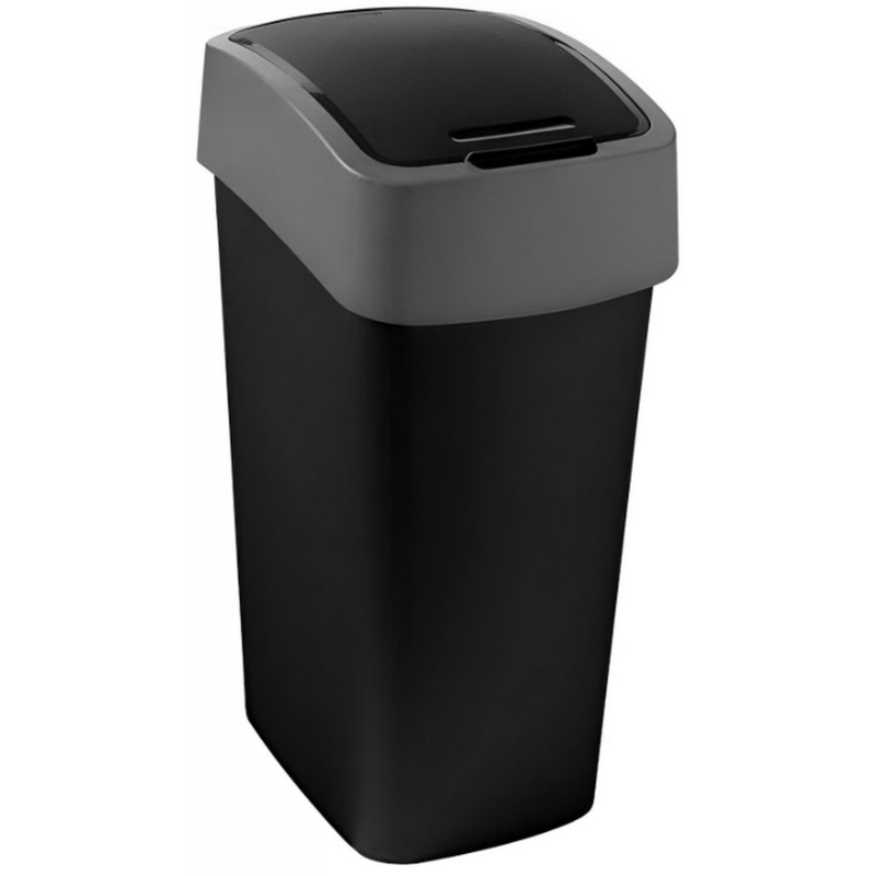 Koš odpadkový Curver FLIPBIN 45l šedý/černý