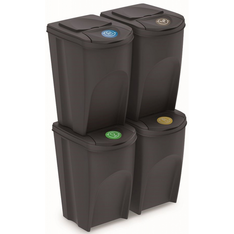 Koš odpadkový Sortibox na tříděný odpad 4 x 35l antracit