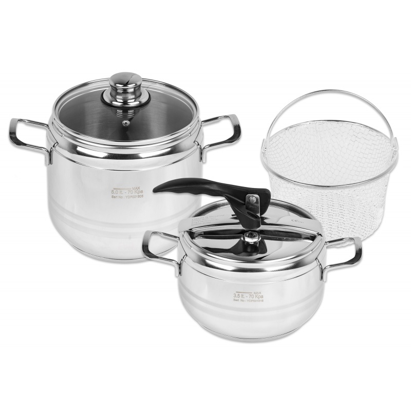 Tlakové hrnce Orion Profi DUO 3,5+5 l