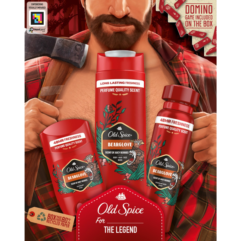 Kazeta OLD SPICE Bearglove (stick 50 ml + spg 250 ml + deo 150 ml)