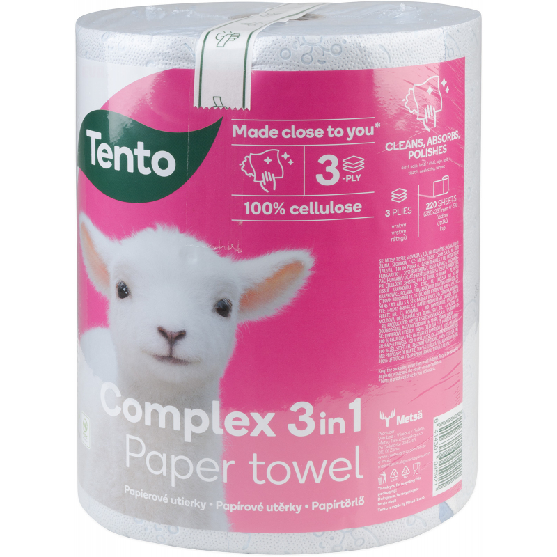 Utěrka kuchyňská 55 m 3-vrstvá TENTO COMPLEX 3in1