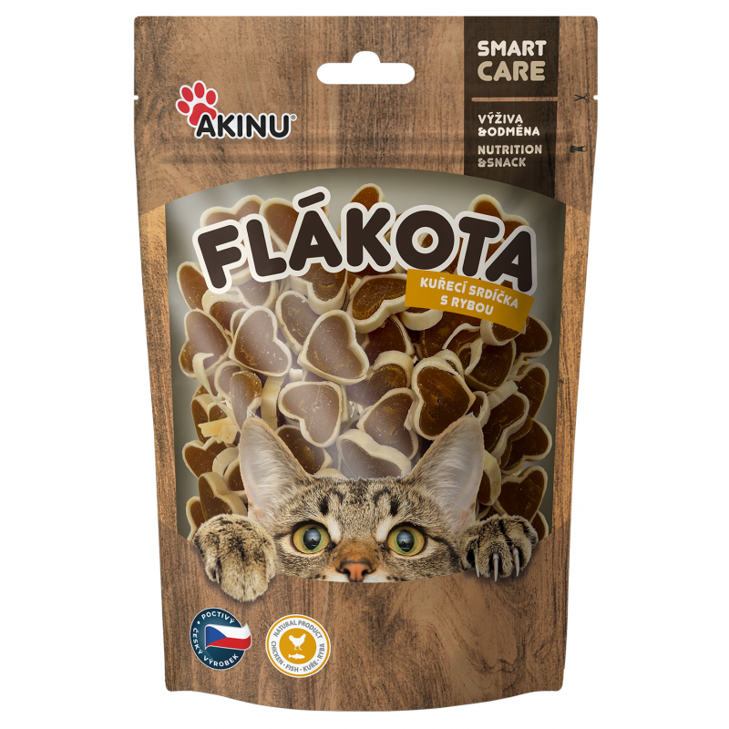 AKINU Fl�kota ku�ec� srd��ka s rybou pro ko�ky 70 g