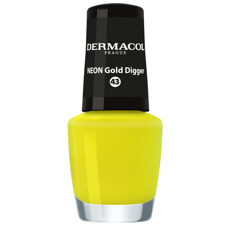 Lak na nehty DERMACOL odstín 43 Neon Gold Digger 5 ml
