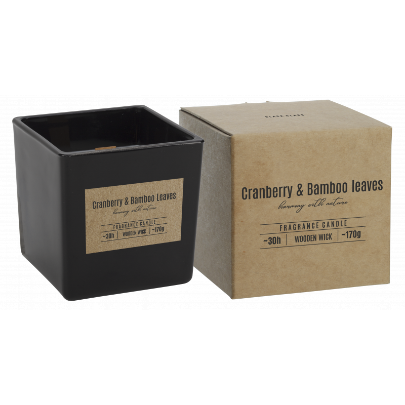 Svíčka Cranberry&Bamboo Leaves s dřevěným knotem 170 g