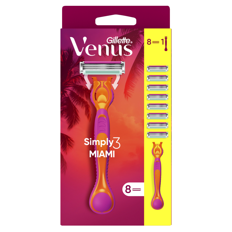 GILLETTE Venus3 Simply Miami strojek včetně 8 hlavic