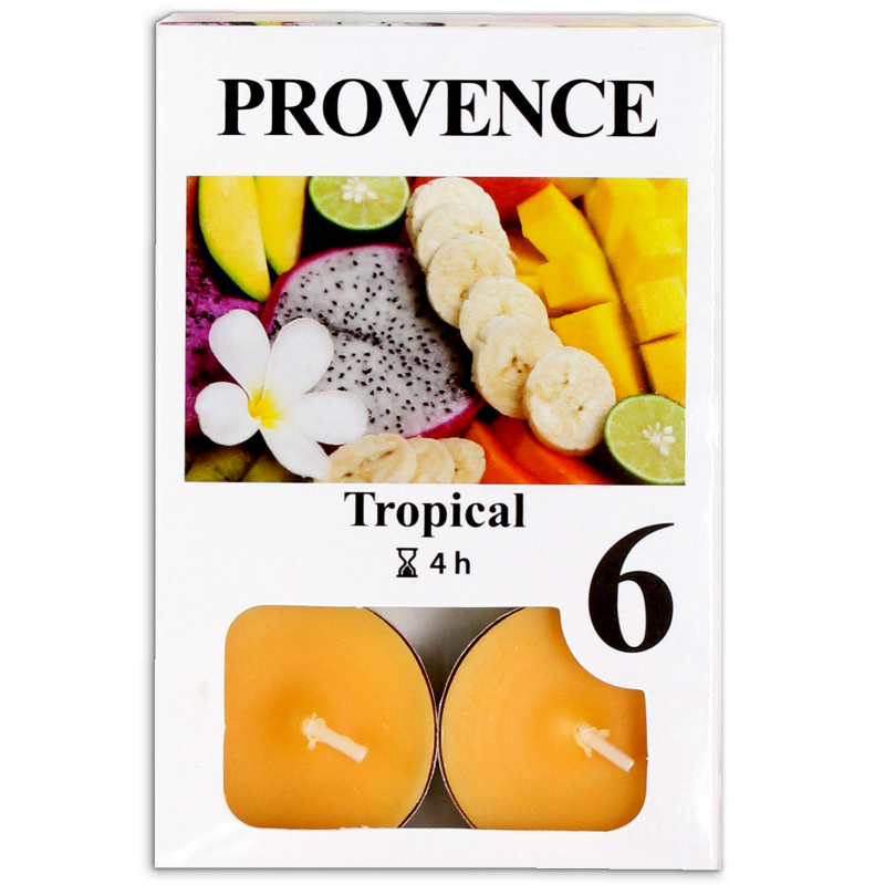 6x svíčka čajová Provence TROPICKÁ VŮNĚ