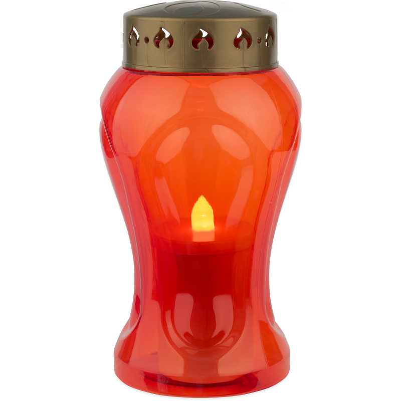 Lampa h�bitovn� LED plastov� �erven� 17cm