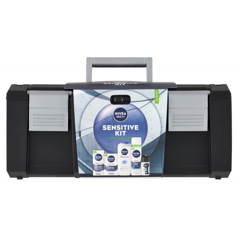 Kazeta NIVEA MEN Sensitive Kit /SPG+roll on+gel na hol.+voda po hol.+kr�m/