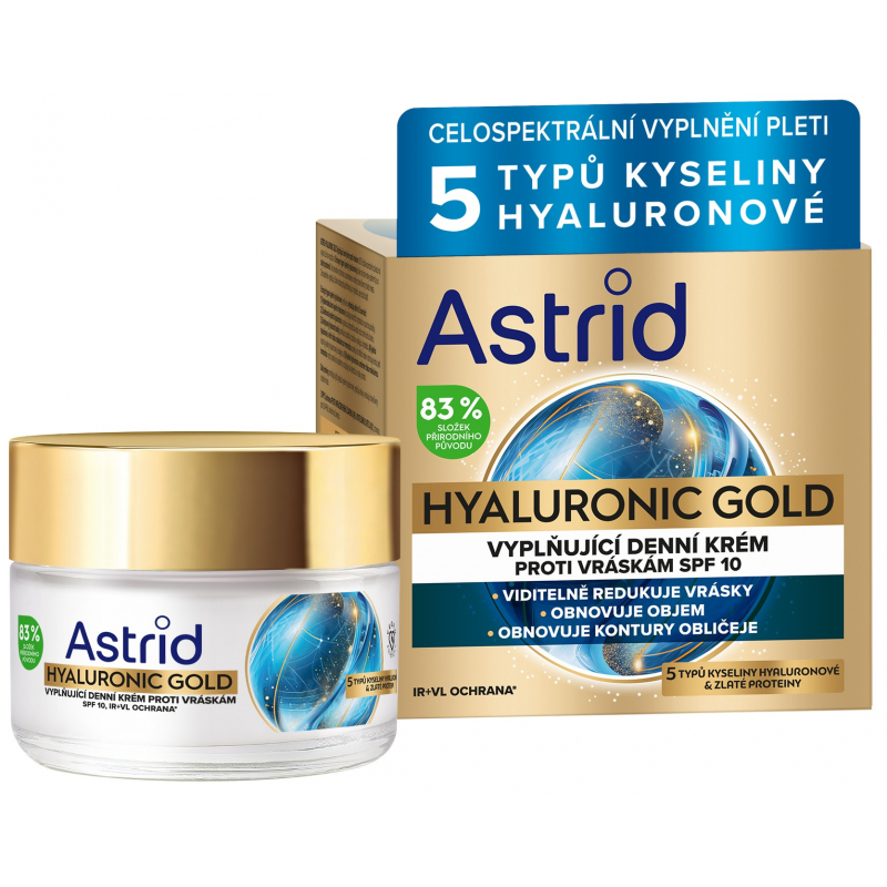 Kr�m ASTRID Hyaluronic Gold vypl�uj�c� denn� SPF10 50 ml