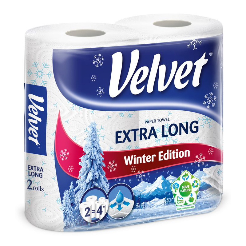 Utěrky kuchyňské VELVET Winter 2vrstvé, 2 role, 40 m