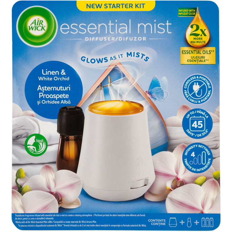 AIR WICK Aroma vaporizér strojek a náplň Prádlo a bílá orchidej 20 ml