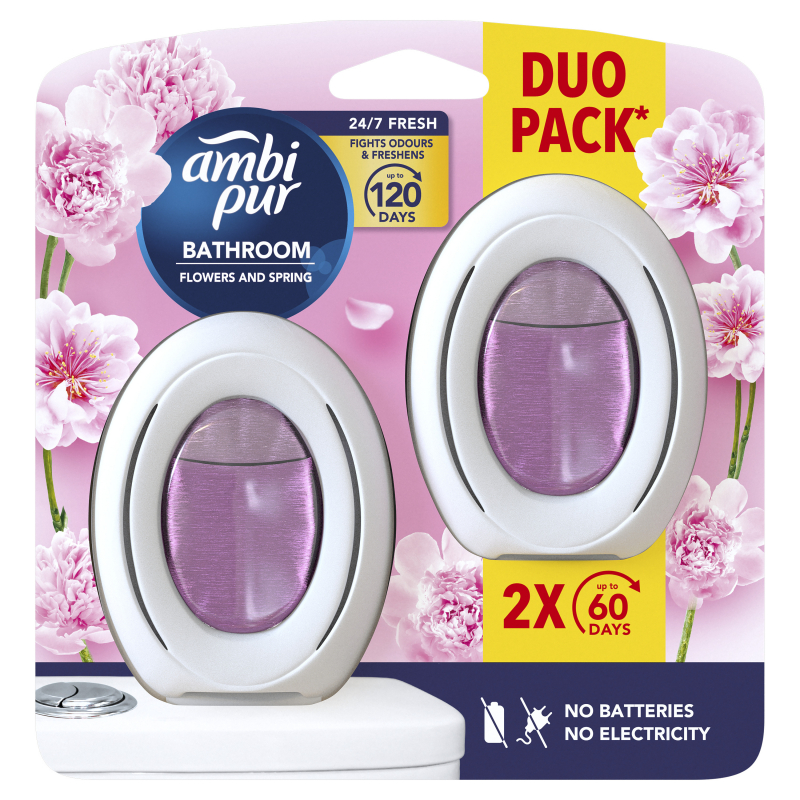 Ambi Pur osvěžovač do koupelny Flowers&Spring 2 x 8 ml
