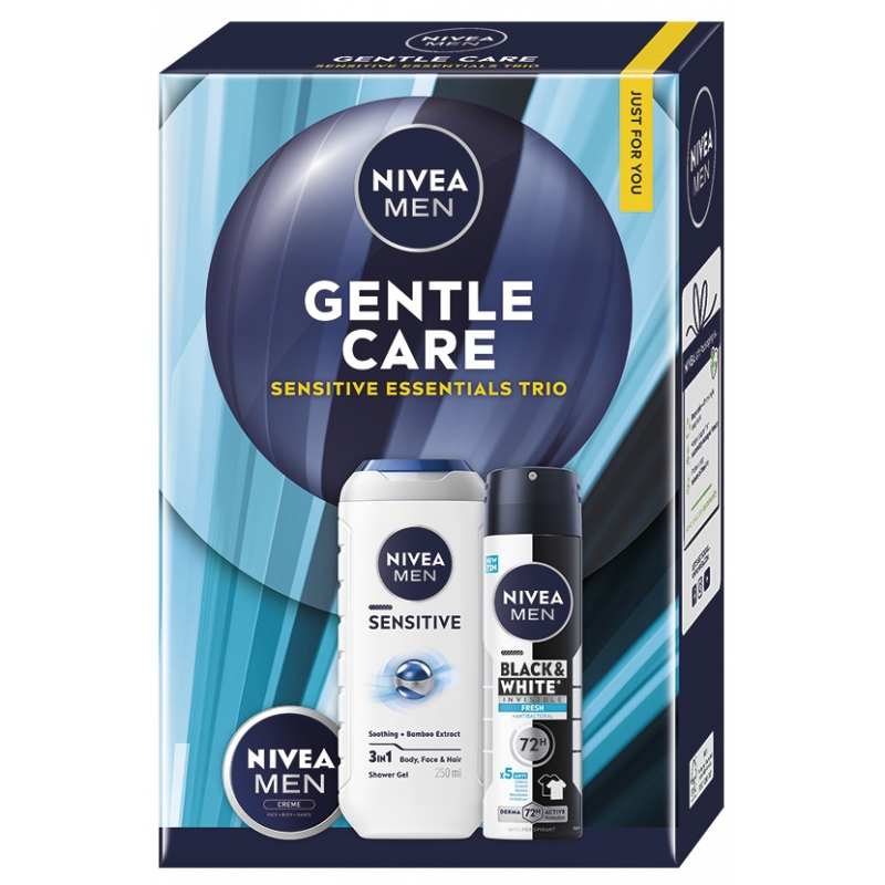 Kazeta NIVEA MEN Gentle Care /SPG 250 ml+antip.150 ml+kr�m 30 ml/