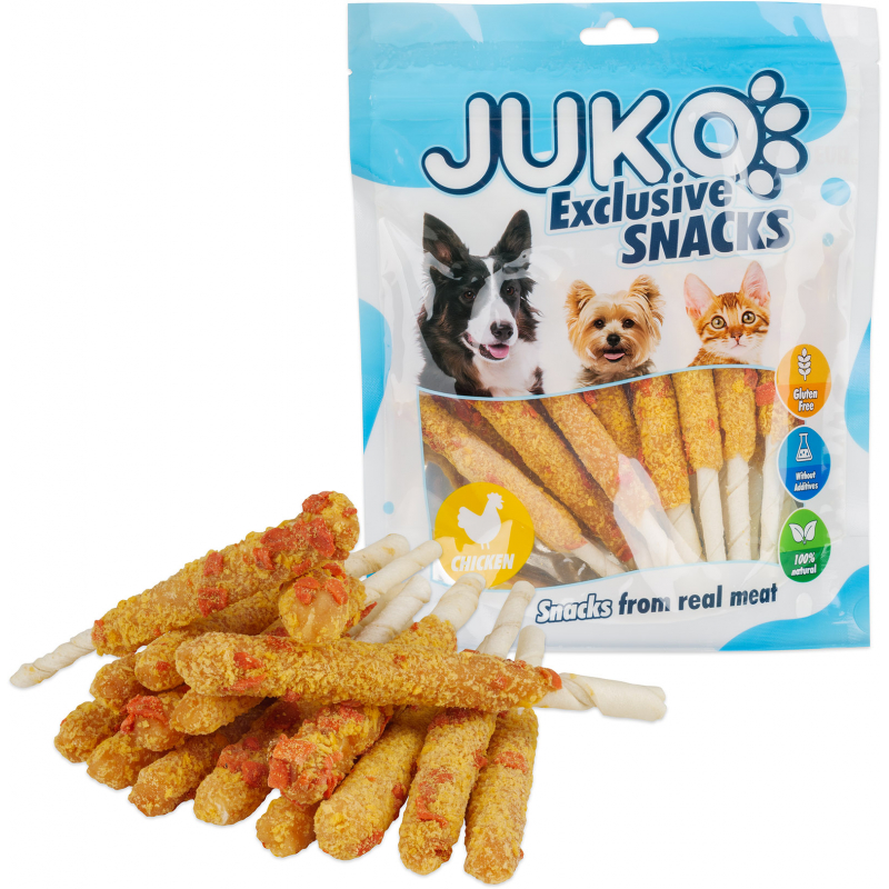 JUKO Chicken & carrot wrap cowhide sticks 250 g