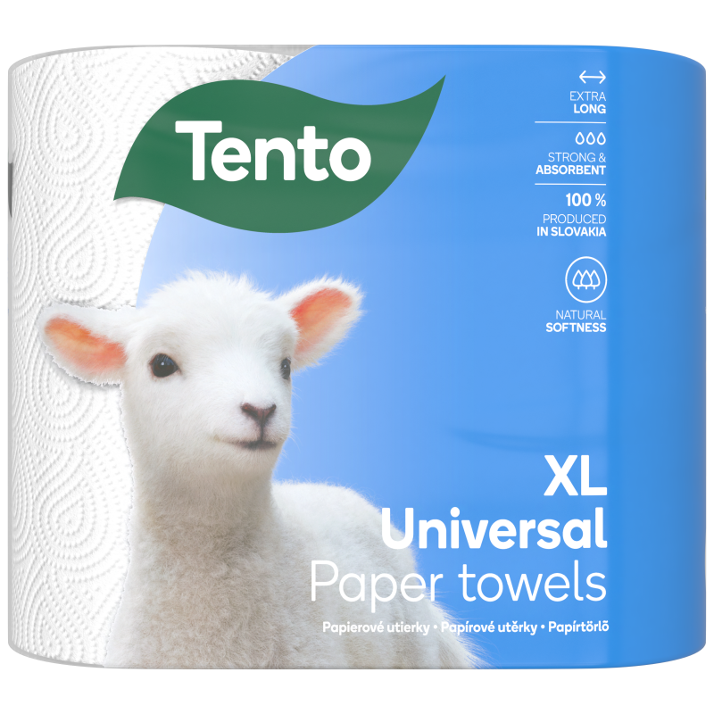 Utěrky kuchyňské TENTO Universal XL 2vrstvé, 2 role, 80 m