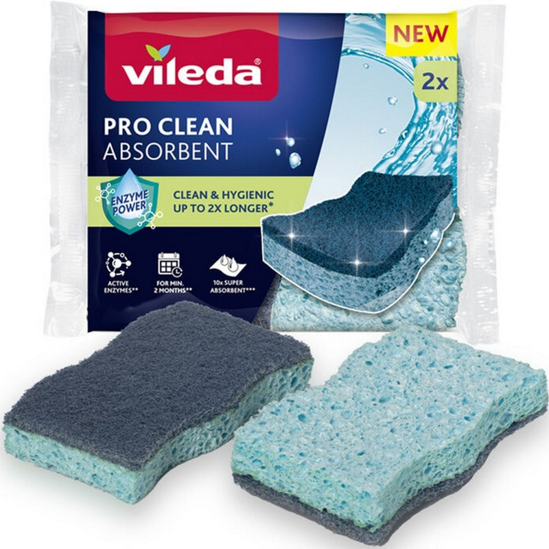 2x houbička na nádobí Vileda Pro Clean viskózní