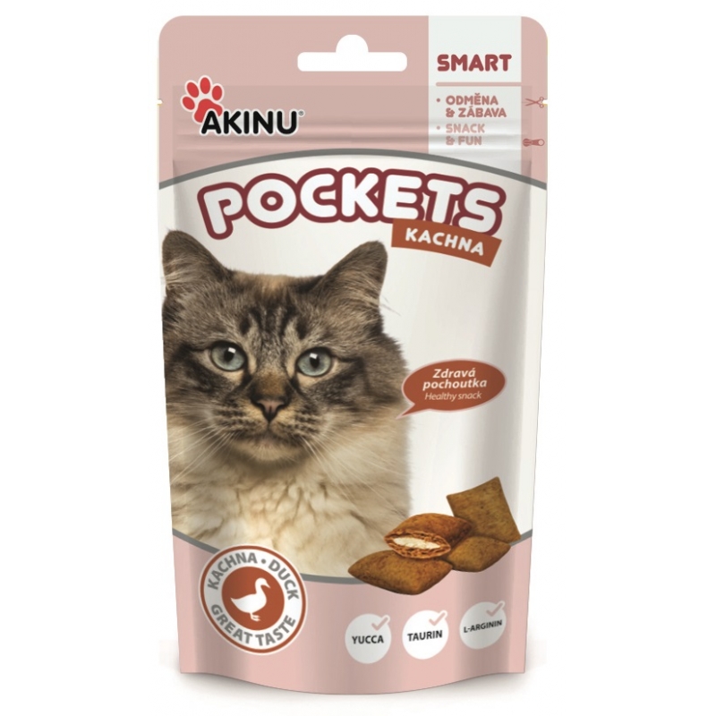 AKINU Pockets kachní polštářky pro kočky 40 g