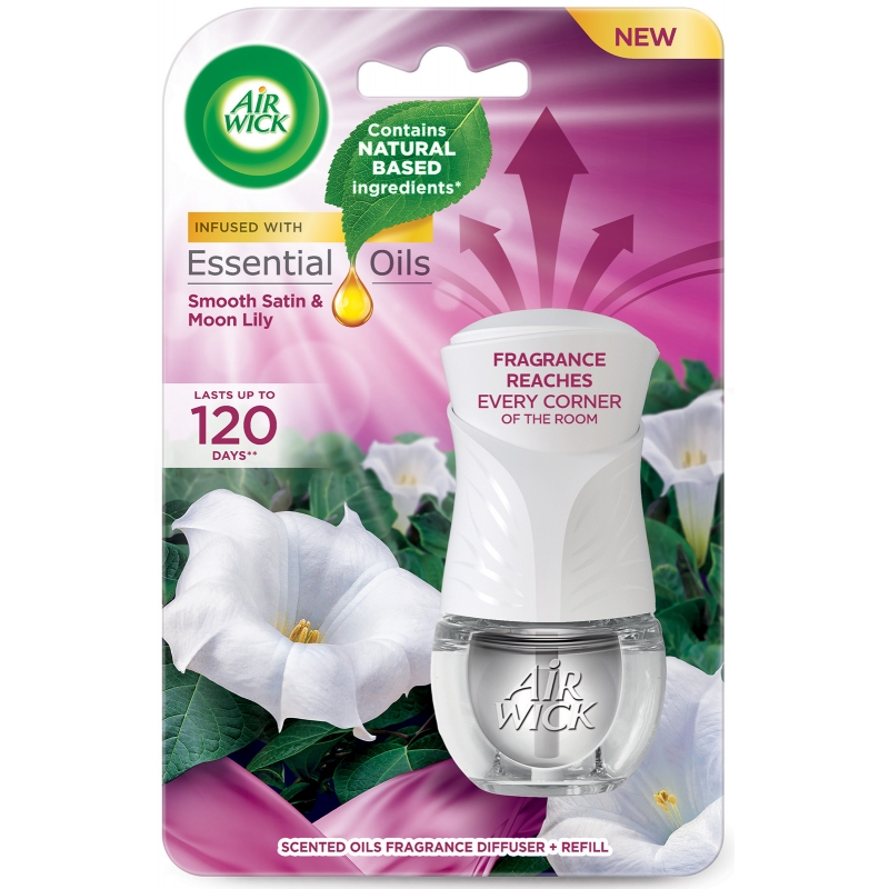 AIR WICK electric komplet Jemný satén a měsíční lilie 19 ml
