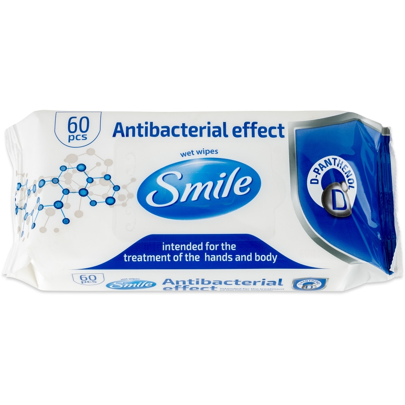 Ubrousky Smile antibakteriální 60 ks