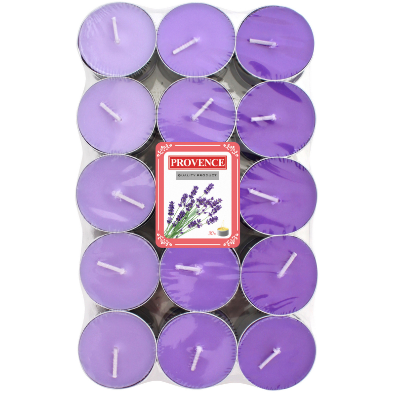 30x svíčka čajová Provence LEVANDULE
