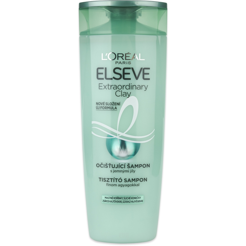 �ampon ELSEVE Extraordinary Clay na mastn� vlasy 400 ml