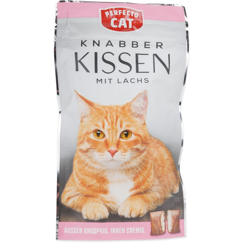 Perfecto Cat plněné polštářky s lososem 50 g