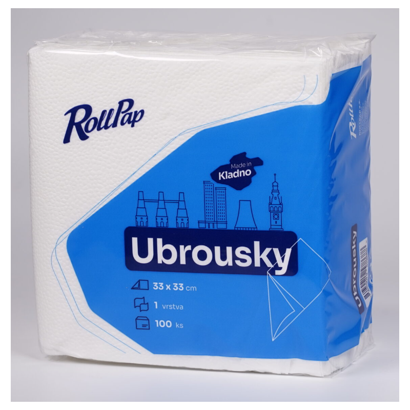 Ubrousky RollPap 33x33cm 100 ks 1vrstvé