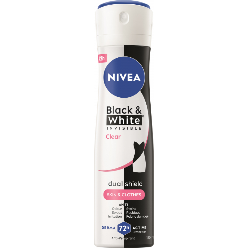 NIVEA antiperspirant Black&White Invisible Clear 150 ml