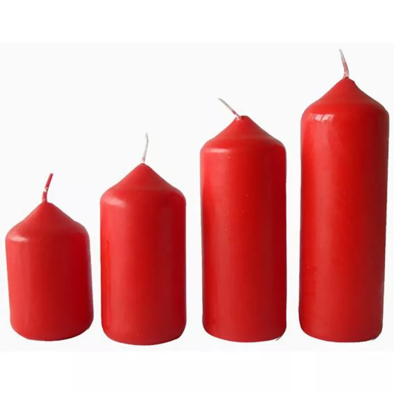 Svíčky adventní stupňovité 4 ks červené 4 x 65, 85, 100, 120 mm