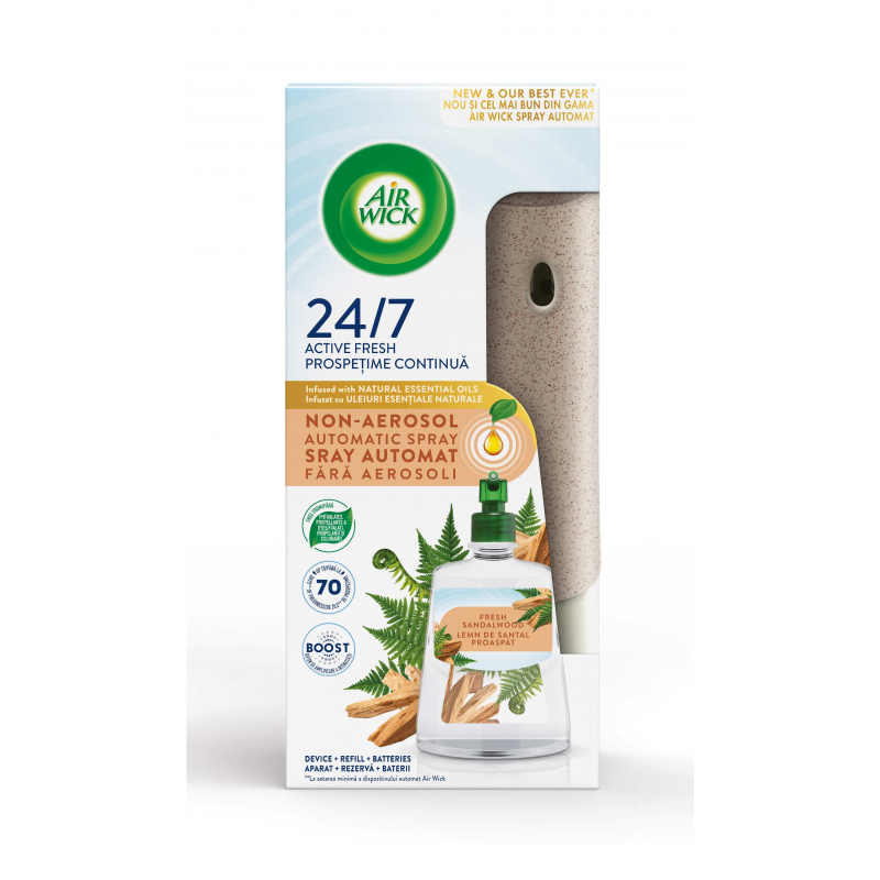 AIR WICK Active Fresh komplet Santalové dřevo 228 ml