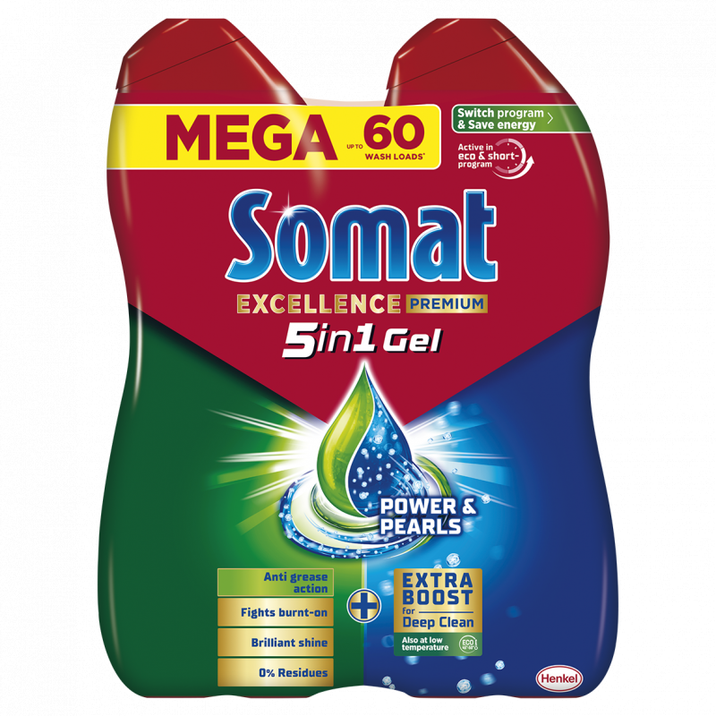 SOMAT Excellence 5in1 Duo Gel 2 x 540 ml 60 dávek