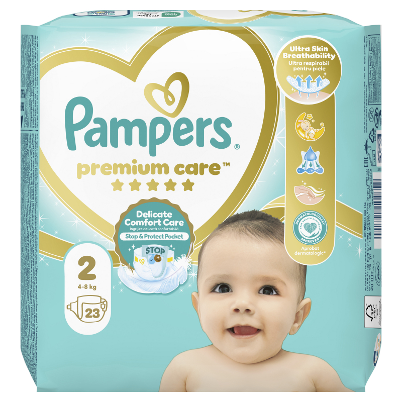 Plenky PAMPERS Premium Care Mini 2 (4-8 kg) 23 ks