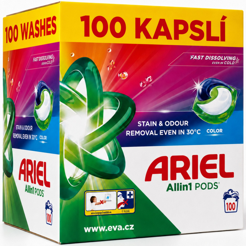 ARIEL All in 1 gelové kapsle Box 100 ks Color